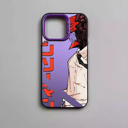 Anime C-Chainsaw Man Phone Case For iPhone 17 16 15 14 13 12 11 Pro Max Air multicolor Matte Laser Metallic Aurora Funda