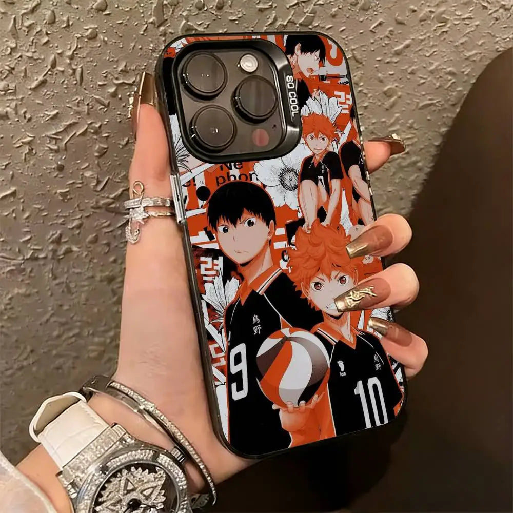 H-Haikyuu Anime  Phone Case For iPhone 17,16,15,14,13,12,11 Plus,Pro Max,XS,Colorful Silver Phone case Funda Cover