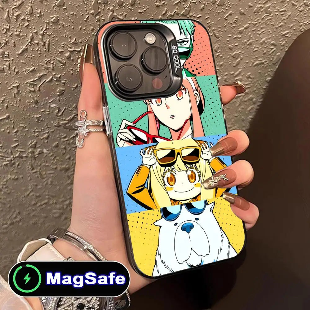 Anime Spy Family Mobile Phone Case for iPhone 17 16 15 14 13 12 11 Air Pro Max Plus MagSafe Translucent Colorful Cover Cover