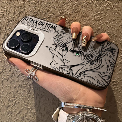 ATTACK ON TITAN MIKASA EREN YEAGER Couple Hard Case for iPhone 12 17 Air Pro Max 16 15 11 14 13 Pro Max XS X XR Plus 8 7 SE 2020