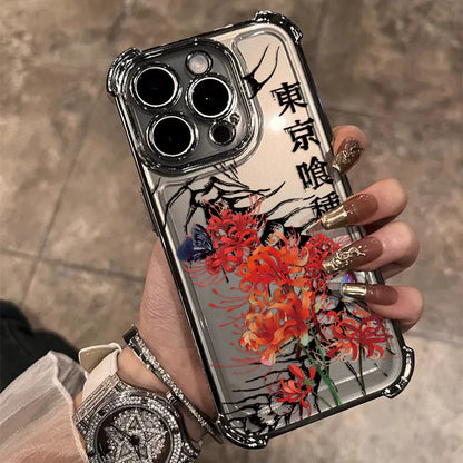 New Cool T-Tokyo Ghoul Anime Plating Phone Case For iPhone 17 17e 16 15 14 13 12 11 Pro Max X XR XSMax Mini Air Plus Anti-Fall