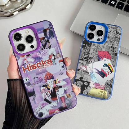 H-Hisoka H-Hunter X Hunter Phone Case For IPhone 17 16 15 14 13 12 Pro Max Plus Multicolor Matte Silver-Plated Protective Case