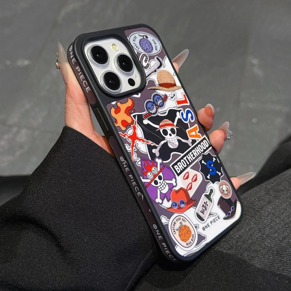 Fashion Cool Japan Anime One Piece Logo Phone Case For iPhone 17 Pro 16 15 14 13 Pro Max Cases Shockproof Hard Cover