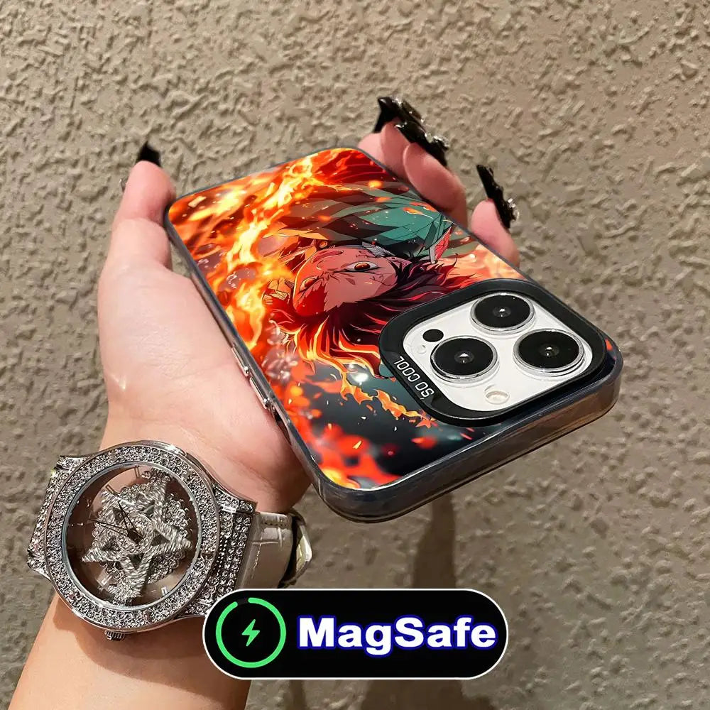 Demon Slayer Tanjiro Phone Case for iPhone 16 15 14 13 12 11 Pro Max Plus MagSafe Translucent Colour Printing Smartphone Cover