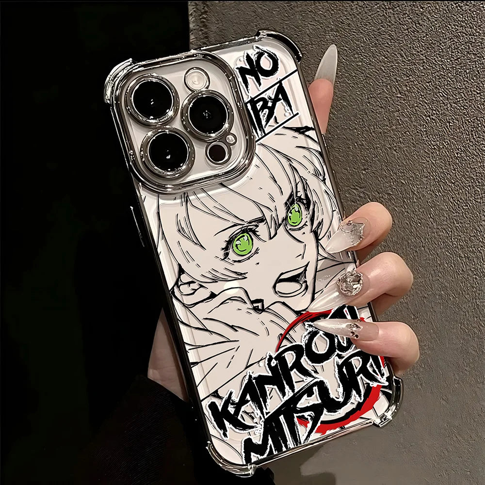 Anime Demons Slayers Plating Phone Case For iPhone 17 16e 16 15 14 13 12 11 Pro Max X XR XSMax 8 Mini Air Plus Anti-Fall Airabag