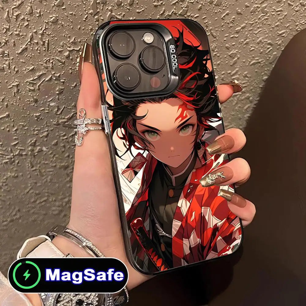 Demon Slayer Tanjiro Phone Case for iPhone 16 15 14 13 12 11 Pro Max Plus MagSafe Translucent Colour Printing Smartphone Cover