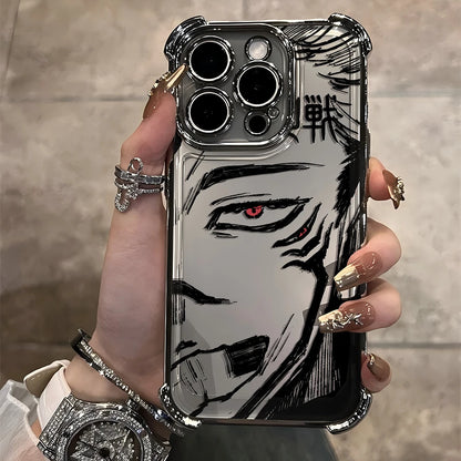 Jujutsu Kaisen Gojo Satoru New Plating Case For iPhone 16 15 14 13 12 11 Pro Max X XR XSMax 7 8 6 Plus Anti-Fall Airabag Back