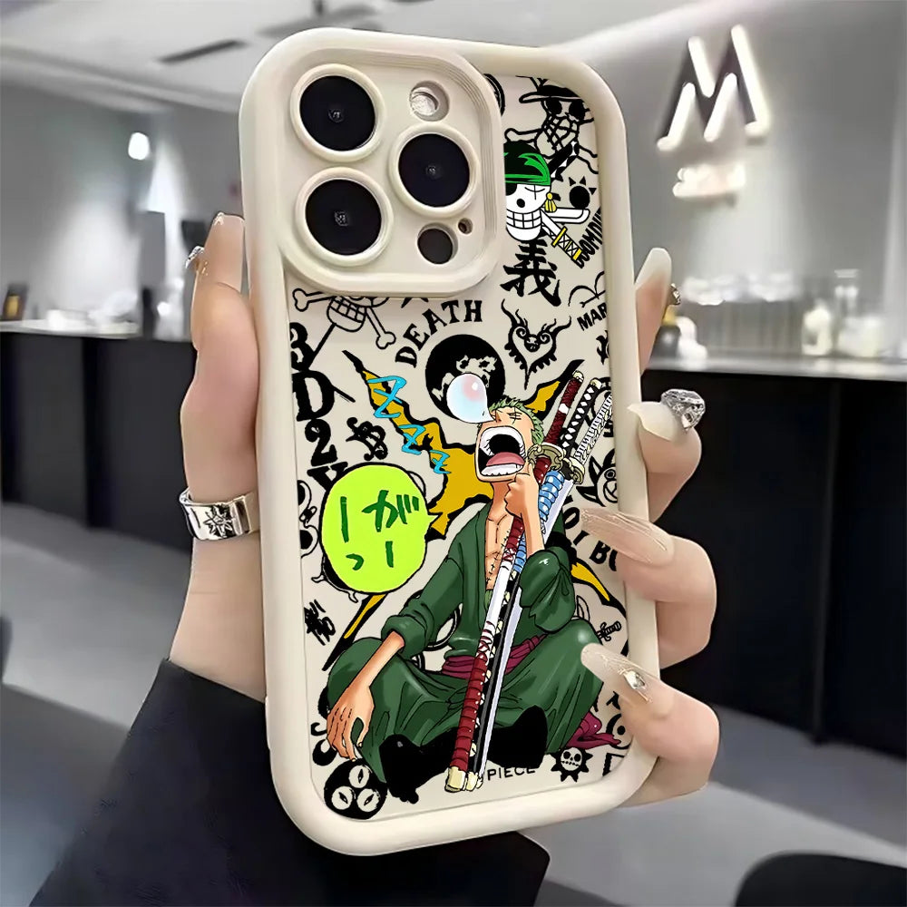 Anime O-Ones Pieces Luffys Zoros Phone Case for IPhone 17e 17 16e 16 15 14 13 12 11 Air Pro Max Mini XR Plus Soft TPU Back Cover