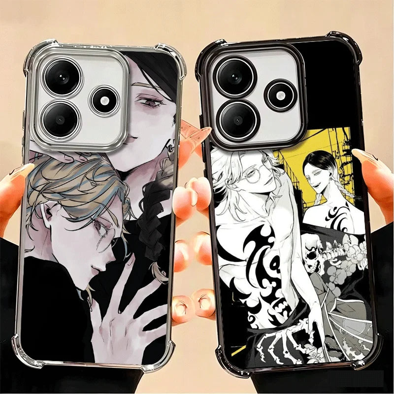 Tokyo Revengers Ran Haitani Rindou Plating Phone Case For Xiaomi Poco X6 X7 X8 Pro Max X5 X3 M8 M7 M5S Redmi 15C 15 14C 13C 17T