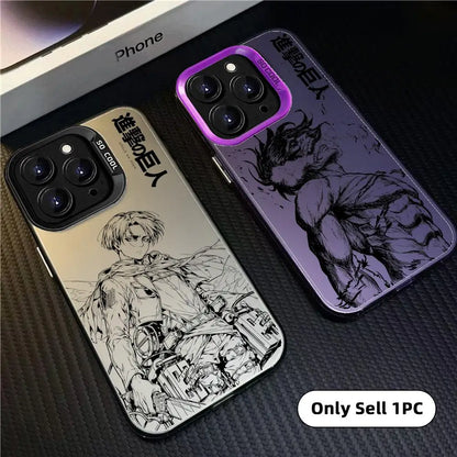 Hot Anime A-Attack on Titan Phone Case For iPhone 17 16 15 14 13 12 11 Pro Max Designer Matte Laser Aurora Funda Phone Case