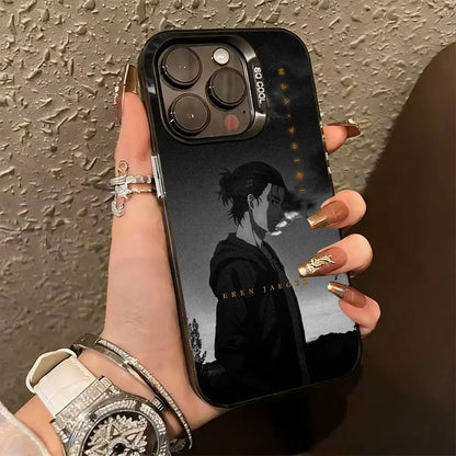 Attack on Titan E-Eren y-Yeager Phone Case For iPhone 17,16,15,14,13,12,11Plus,Pro Max,XS,Colorful Silver Phone case Funda Cover