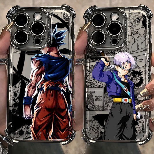 Hot Anime Plating Phone Case For iPhone 17 17e 16e 16 15 14 13 12 11 ProMax X XR Mini Air Plus Anti-Fall Airabag D-Dragons Balls