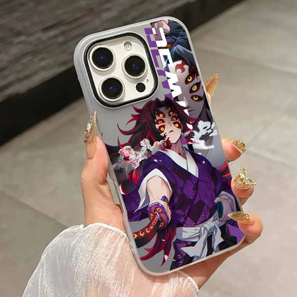 Japan Anime Demon Slayer Silicone Matte Candy Color 2 in 1 Phone Case for iPhone 17 Air 16e 16 15 14 13 Plus 12 11 Pro X XR Max