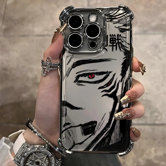 Jujutsu Kaisen Gojo Satoru New Plating Case For iPhone 16 15 14 13 12 11 Pro Max X XR XSMax 7 8 6 Plus Anti-Fall Airabag Back