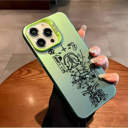 Anime J-Jujutsu Kaisen Phone Case For iPhone 16 15 14 13 12 11 Plus Pro Max multicolor Aurora laser Shockproof Funda Cover