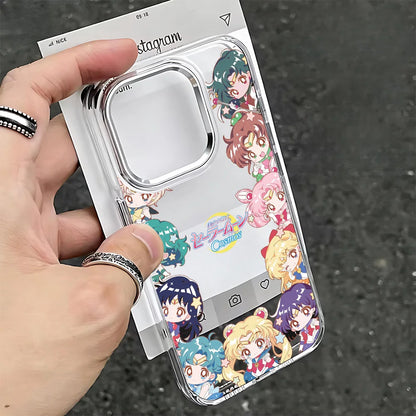 Anime S-Sailors M-Moons Phone Case For iPhone 17 16e 16 15 14 13 12 11 mini Pro Max X XR XSMAX 8 7 Air Plus Clear Soft Cover