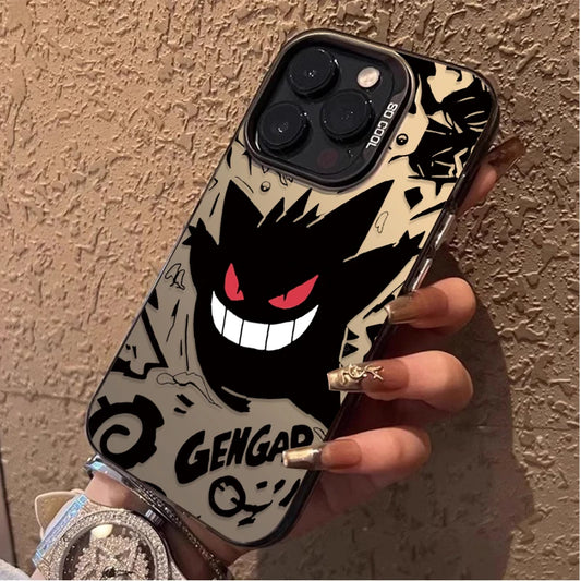 Cartoon P-Pokemon Gengar Plating Phone Case for iPhone 17 16 15 14 13 12 11 Pro Max Plus 17 Air 16E X XR XS Max Back Cover