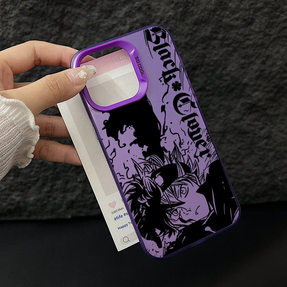 Black Clovers Astas Phone Case for Samsung Galaxy S26 S25 Edge S24 S23 S22 S21 FE S20 Ultra Plus 5G Colorful Silver Hard Cover