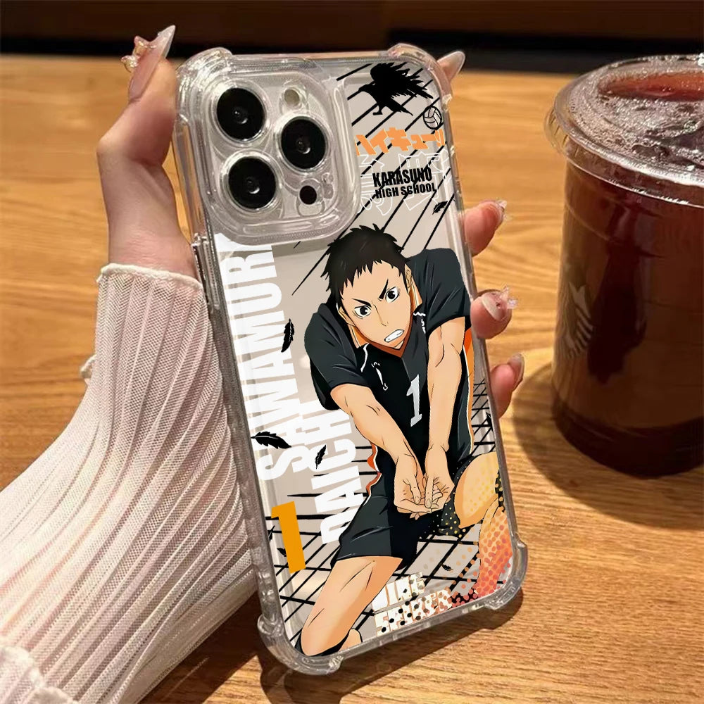 Haikyuu Oya Volleyball Phone Case for iPhone 16 15 14 Plus 13 12 Mini 11 iPhone16 Pro Max X Xs XR 7 8 Soft Thin Clear Cover