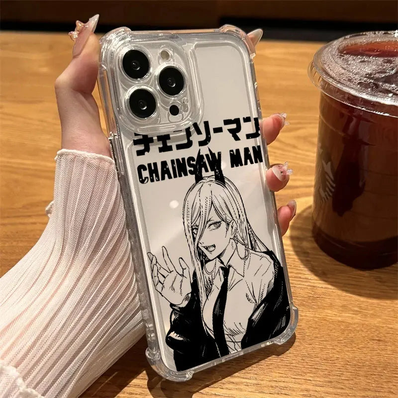 Anime Chainsaw Man Denji Phone Case For iPhone 17 Air 16 E 15 14 13 12 11 Pro Max Plus Mini SE 2020 2022 Soft Transparent Cover