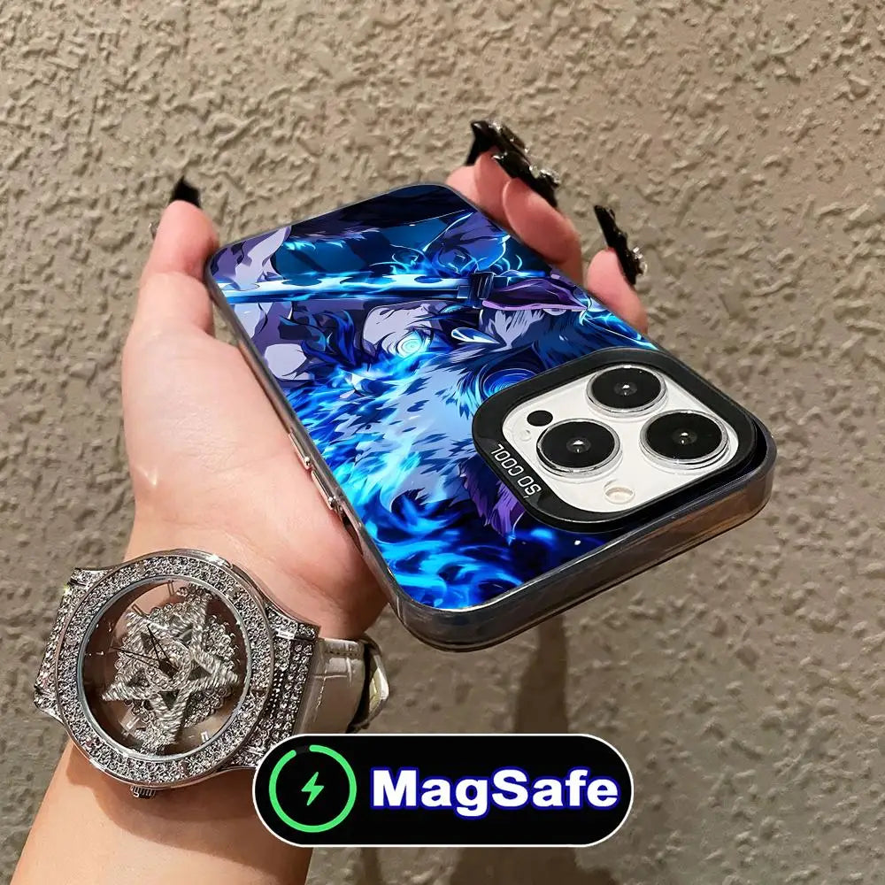 Demon Slayer Inosuke Phone Case for iPhone 16 15 14 13 12 11 Pro Max Plus MagSafe Translucent Colour Protective Smartphone Cover