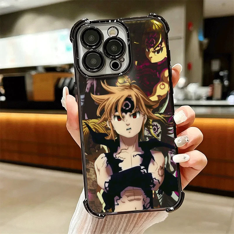Seven D-Deadlys Sins Meliodas Phone Case For iPhone 15 16 17 Air 14 Pro Max 16E Plus 13 12 Mini Plating Anti-Fall Fundas