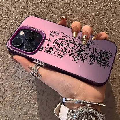 Anime J-Jujutsu Kaisen Phone Case For iPhone 16 15 14 13 12 11 Plus Pro Max multicolor Aurora laser Shockproof Funda Cover