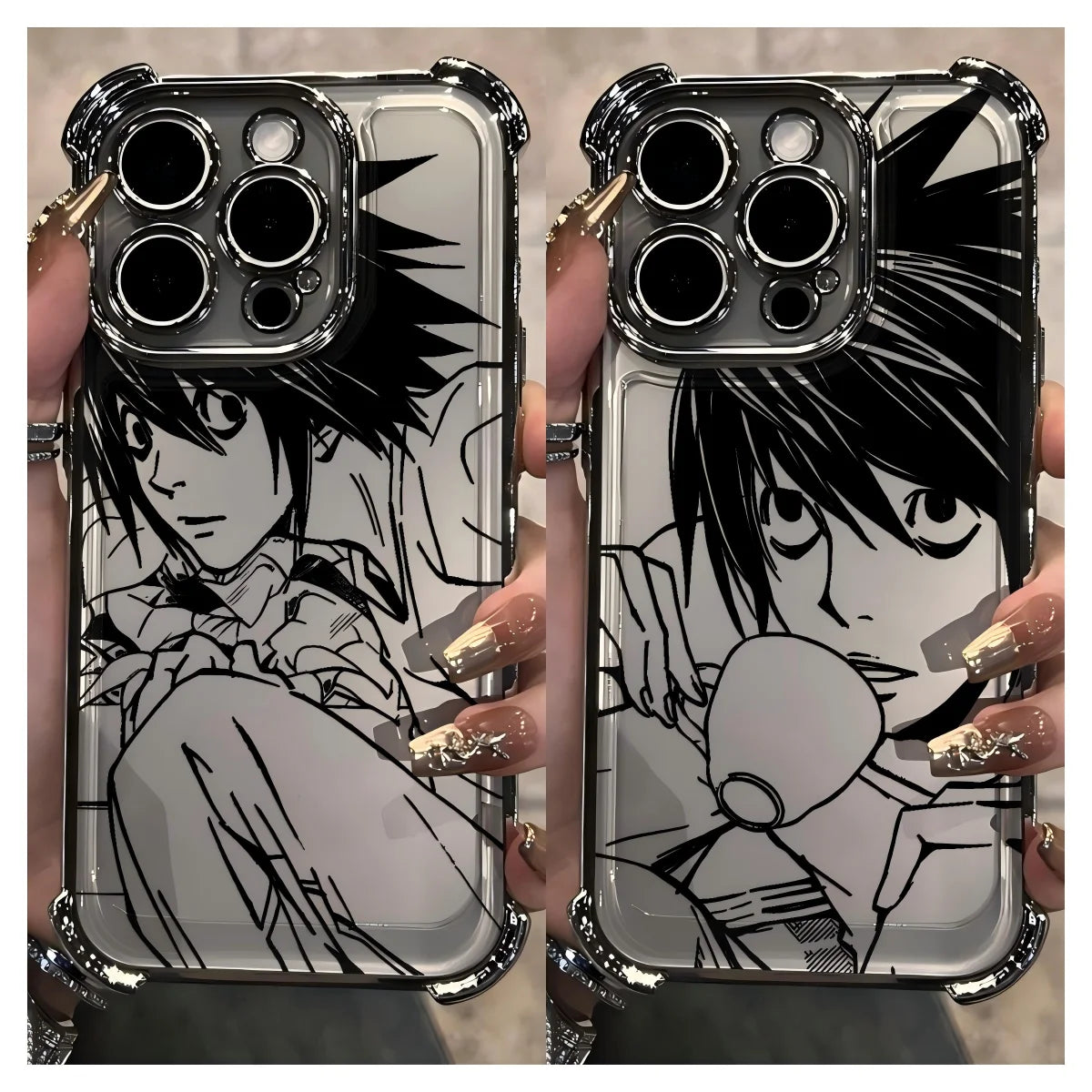 Anime Death Note Plating Phone Case For iPhone 17 17e 16e 16 15 14 13 12 11 Pro Max X XR XSMax 8 Mini Air Plus Anti-Fall Airabag