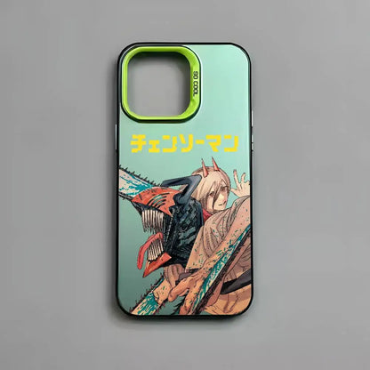 Anime C-Chainsaw Man Phone Case For iPhone 17 16 15 14 13 12 11 Pro Max Air multicolor Matte Laser Metallic Aurora Funda