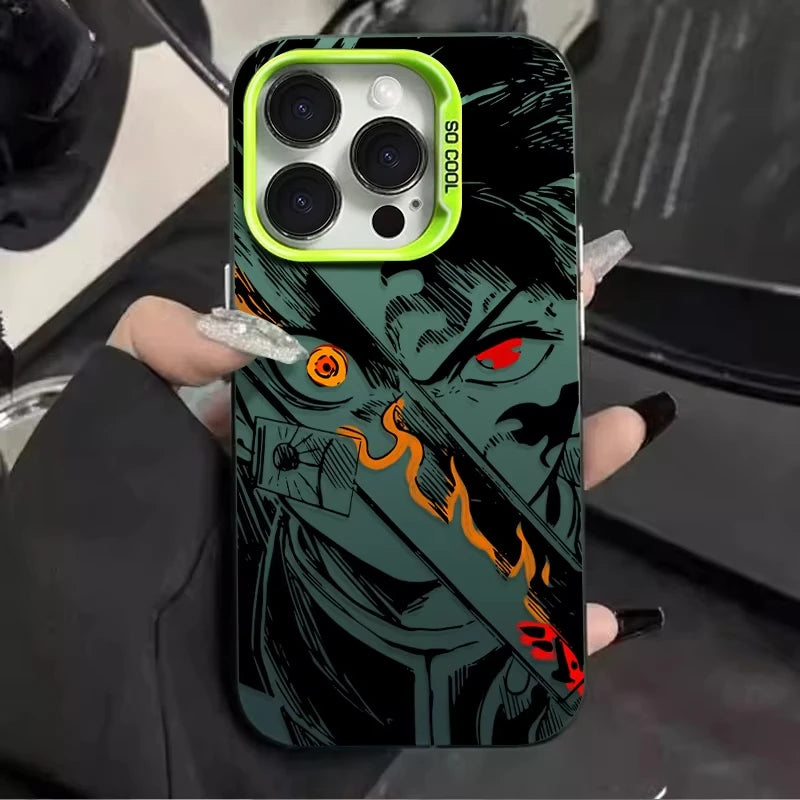 Trendy Anime Demon Slayer Frosted Case for iPhone 17 Air 16 E 15 14 Plus 13 12 Mini 11 Pro Max Acrylic Sheet Silicone Hard Cover