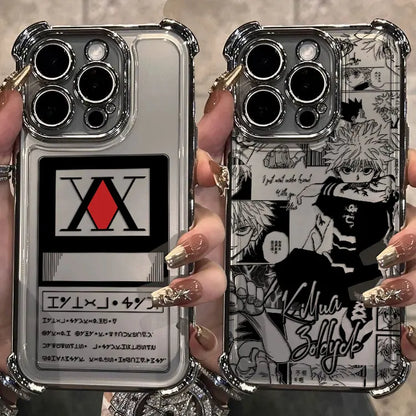 Black Hot Anime HUNTER×HUNTER Plating Case For Samsung S25 S24 S23 S22 S21 S20 FE Note20 Plus Ultra 4G 5G Anti Fall Airbag Cover