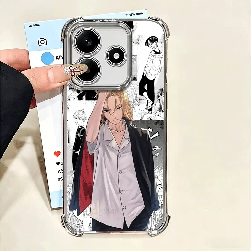 Tokyo Revengers Anime Plating Phone Case For Xiaomi Poco X6 X7 X8 Pro Max X5 X3 M8 M7 M5S Redmi 15C 15 14C 13C 17T 15T 14T F8 Ul