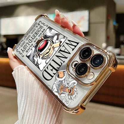 Anime O-One Pieces For iPhone 17 AIR 16E 16 15 14 13 12 11 XS Pro Max mini Plus Plating Anti-Fall Cool Phone Case