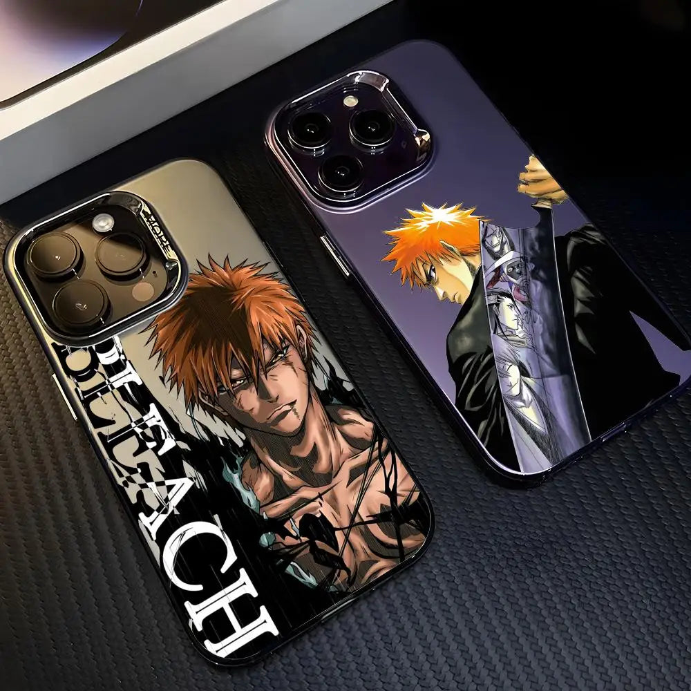 B-BLEACH Phone Case For iPhone 17 16 15 14 13 12 11 Pro Max Designer Matte Laser Aurora Funda Phone Case