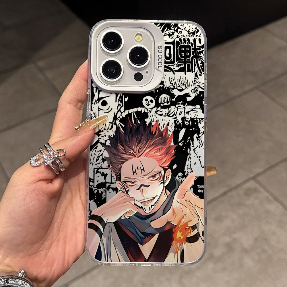 Jujutsus Kaisens Sukunas Phone Case for iPhone 17 Air 16 16e 15 14 Plus 13 12 11 Pro Max X Xs XR 8 Colorful Silver Hard Cover
