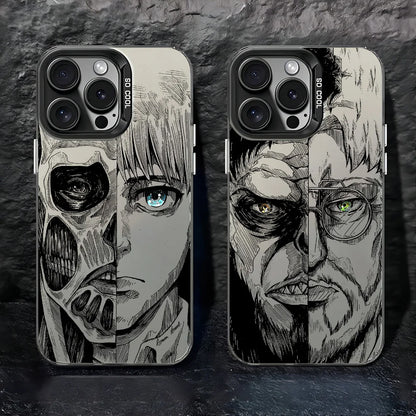 Luxury Hot Anime Attack On Titan Phone Case For iPhone 17 16e 16 15 14 13 12 11 mini Pro Max X XR Air Plus Anti Fall Matte Cover