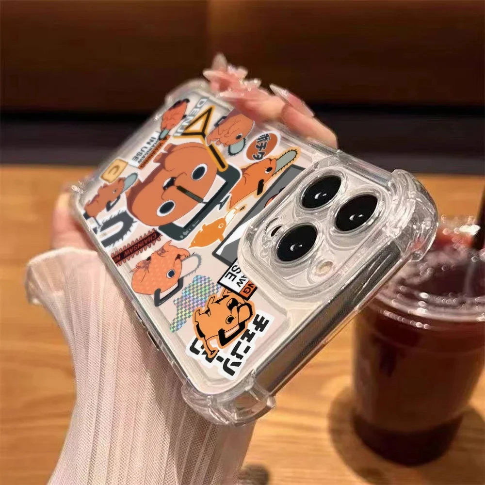 C-Chainsaw Mans Four Corner Anti Fall Airbag Case for iPhone 17 Air 16 15 14 Plus 13 12 11 Pro Max XS Max X XS Silicone Cover