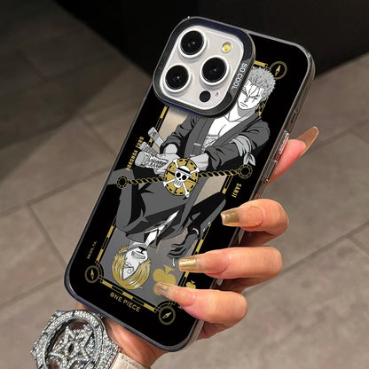 One Luffies Z-Zoroes Pieces Phone Case for iPhone 17 Air 16 16e 15 14 Plus 13 12 11 Pro Max X Xs XR 8 Colorful Silver Hard Cover