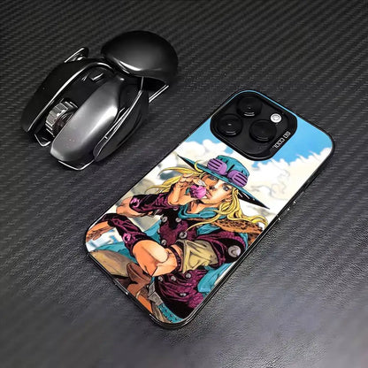 JOJOS B-Bizarres Adventures Phone Case For iPhone 17,16,15,14,13,12,11 Plus,Pro Max,Colored Silver Phone Case