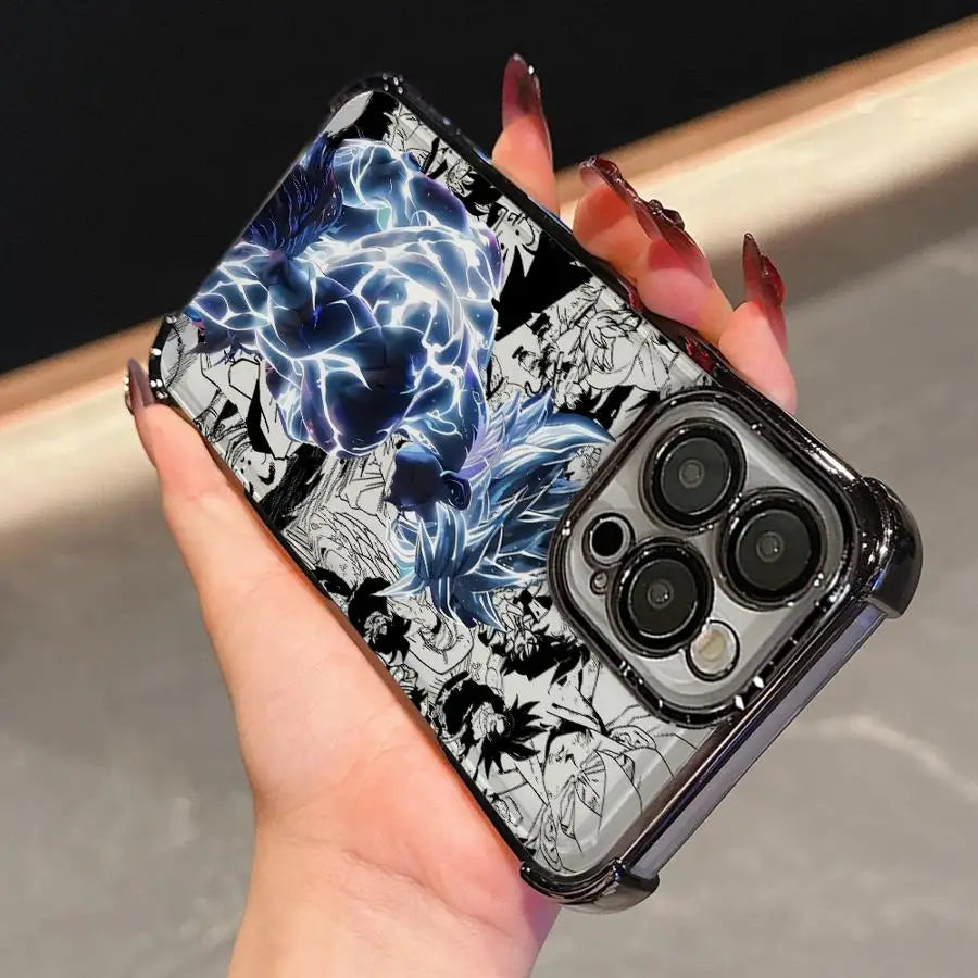 Dragons Balls Friezas Gokus Plating Phone Case For iPhone 17 17e 16e 16 15 14 13 12 11 Pro Max Mini Air Plus Anti-Fall Airabag