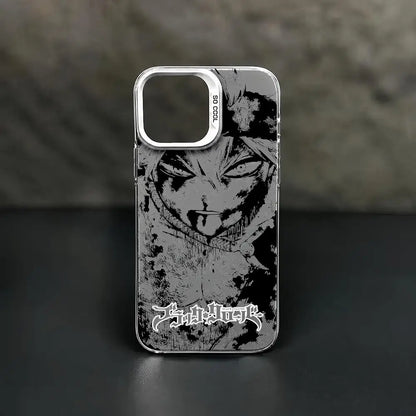 Asta Cartoon B-Black Clover Phone Case iPhone 11/12/13/14/15/16/17 Pro Max Aurora TPU Case Shockproof Slim Stylish Cover