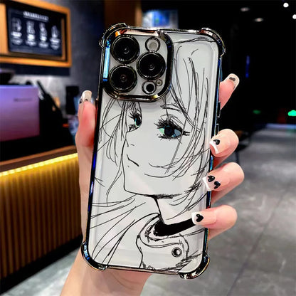 Hot Japan Anime Comics Frieren Plating Phone Case For iPhone 16e 16 15 14 13 12 11 Pro Max X XR 7 8 6 Mini Plus Anti-Fall Cover
