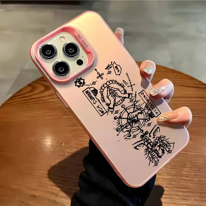 Anime J-Jujutsu Kaisen Phone Case For iPhone 16 15 14 13 12 11 Plus Pro Max multicolor Aurora laser Shockproof Funda Cover