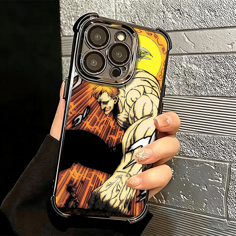 Seven D-Deadlys Sins Escanor Soft Phone Case For iPhone 15 16 17 Air 14 Pro Max 16E Plus 13 12 Mini Plating Anti-Fall Fundas