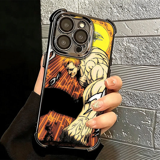 Seven D-Deadlys Sins Escanor Soft Phone Case For iPhone 15 16 17 Air 14 Pro Max 16E Plus 13 12 Mini Plating Anti-Fall Fundas