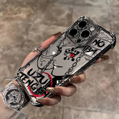 Anime Demons Slayers Plating Phone Case For iPhone 17 16e 16 15 14 13 12 11 Pro Max X XR XSMax 8 Mini Air Plus Anti-Fall Airabag