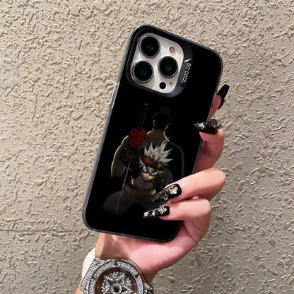 Asta Cartoon B-Black Clover Phone Case For IPhone17 Air 16 15 14 Plus 13 12 11 Pro 7 8 XS Max XR Silver Black Bumper Case