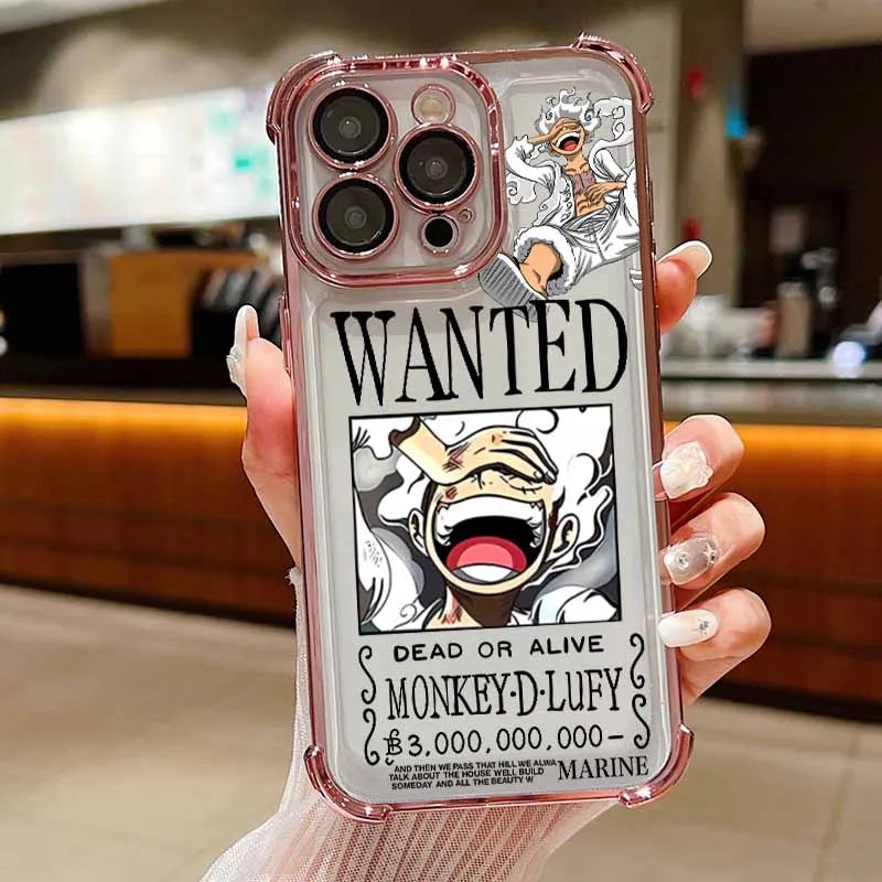 Anime O-One Pieces For iPhone 17 AIR 16E 16 15 14 13 12 11 XS Pro Max mini Plus Plating Anti-Fall Cool Phone Case