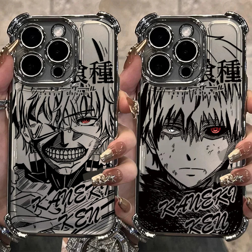 New Cool T-Tokyo Ghoul Anime Plating Phone Case For iPhone 17 17e 16 15 14 13 12 11 Pro Max X XR XSMax Mini Air Plus Anti-Fall
