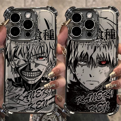New Cool T-Tokyo Ghoul Anime Plating Phone Case For iPhone 17 17e 16 15 14 13 12 11 Pro Max X XR XSMax Mini Air Plus Anti-Fall